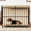 Mobilier de cage pour chien avec plateau - espace de vie confortable pour les grands chiens, structure en métal renforcé, double comme console, barres en acier uniformément espacées, assemblage rapide et confort polyvalent