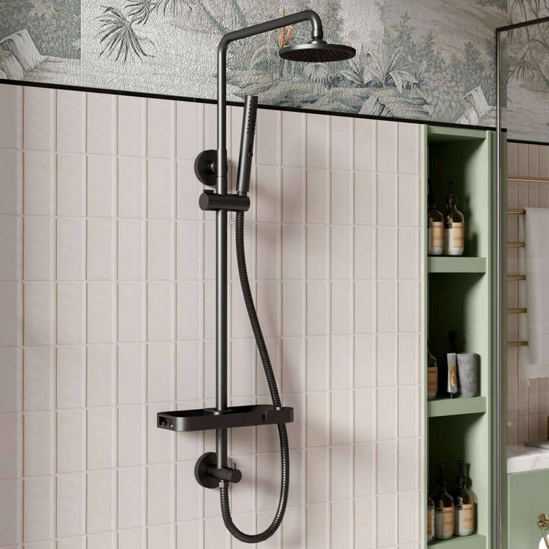 Système de douche 3 fonctions, Noir mat