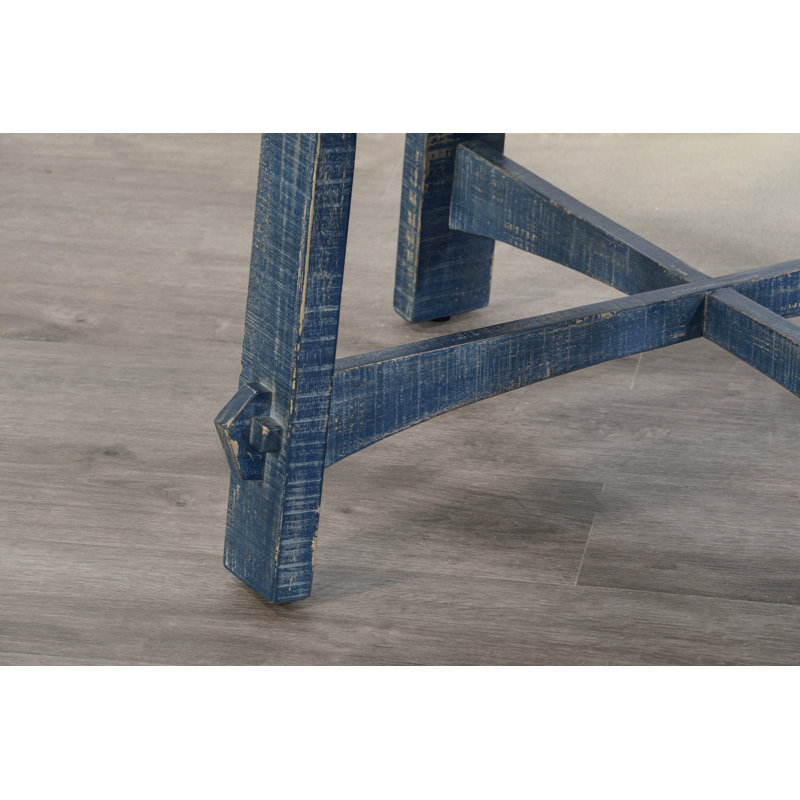 Solid Wood Single Coffee Table, Ocean Blue