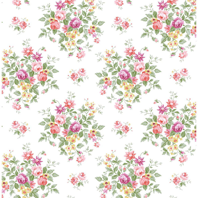 Papier peint floral Faheemah, Melon d'eau / bouton d'or