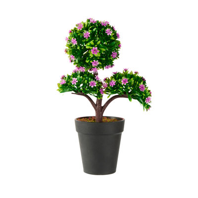 Restaurantware-4 x 11 Inch Artificial Crape Myrtles, 12 Potted Faux Flowers - 1 Bloom, Use As Centerpieces, Home Or Office Decor, Purple Plastic Faux Plants In Plastic Pots, For Weddings Or Events,