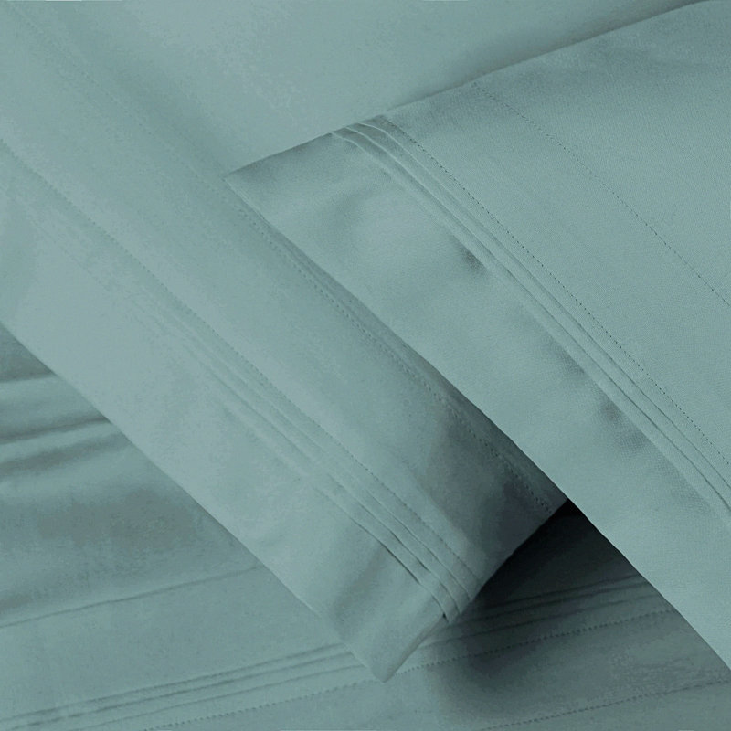 Luxury Teal Cotton Pillowcase Set - 650 Thread Count, Standard Size, Single Ply, Soft & Smooth, Breathable Fabric, Hypoallergenic, 2-Piece
