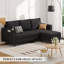 Canapé modulaire rembourré et canapé, canapé 3 places en L de 78 po pour salon, appartement, salon, canapés convertibles pour housses de chambre à coucher (tissu en lin)-159243743