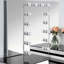Meuble-lavabo contemporain 1 pièce avec miroir à trois volets, 14 ampoules, plateau de table en verre noir, tiroirs doublés de feutre et tabouret rembourré pour la chambre à coucher