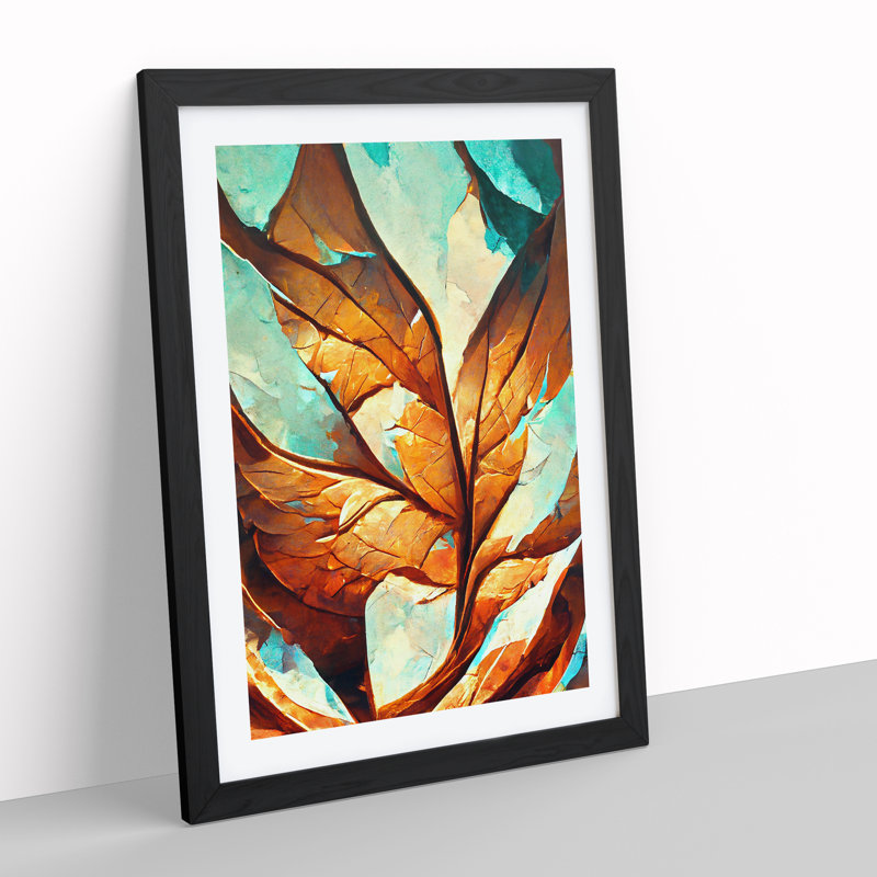 Leaf - Framed Print, Black, 64cm H x 46cm W x 2cm D