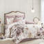 Édredon Blush King - 8 pièces en coton avec imprimé floral à grande échelle et coussins lavables Shabby Chic Euro Shams Soft-129371976