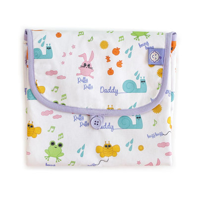 Matelas à langer portatif Friends pour bébé, 100 % coton, imperméable, pliable et doté d'une poche de rangement, 71 x 42 cm.