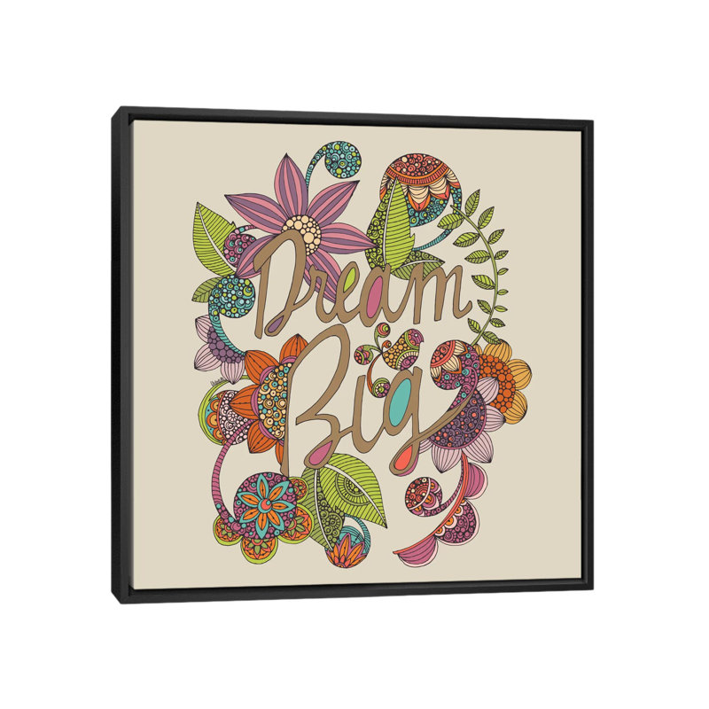 «Dream Big», impression sur toile tendue, H 18 po x l 18 po x P 1,5 po, Toile avec cadre noir