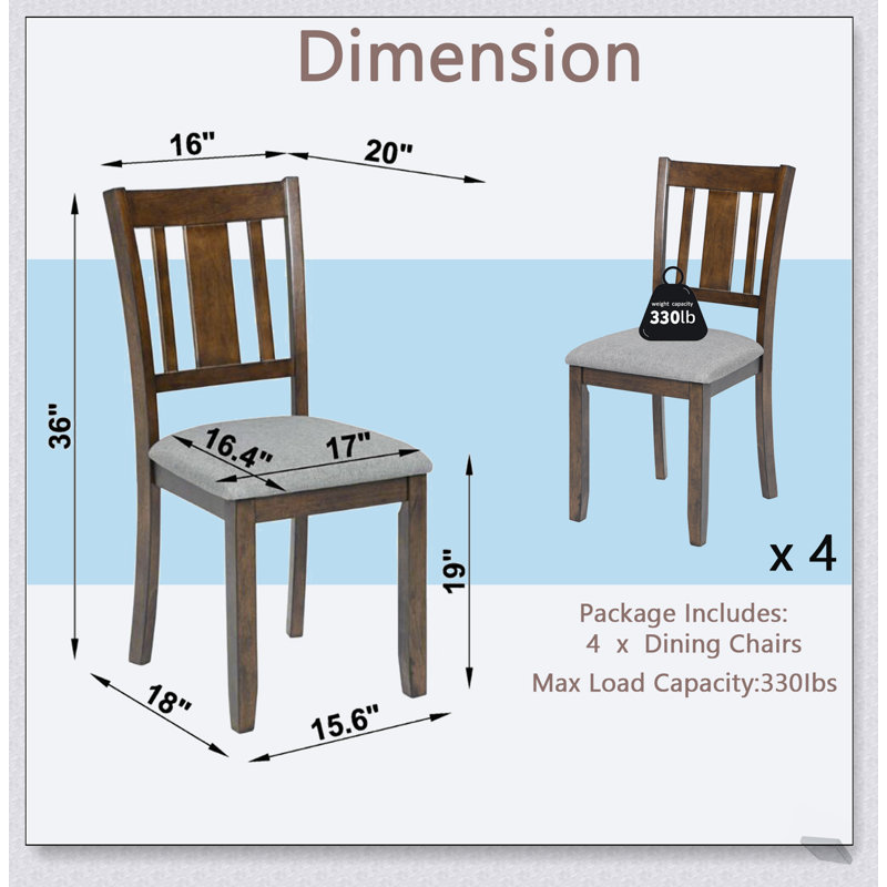 Ensemble de chaises de salle à manger élégantes pour 4 avec siège rembourré et structure en noyer durable, pour plus de confort et de style