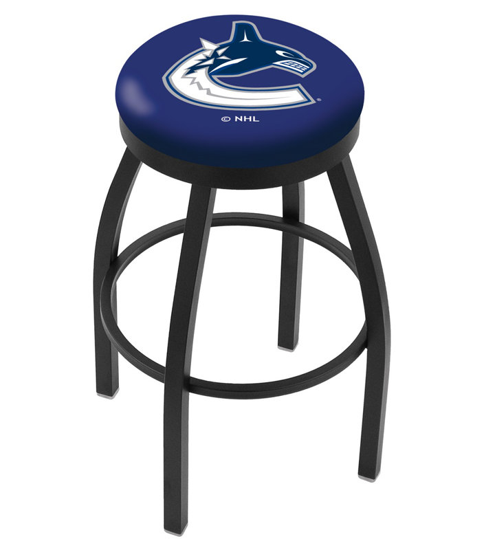 Tabouret de bar pivotant de 30 po NCAA, Ride noire, Canucks de Vancouver