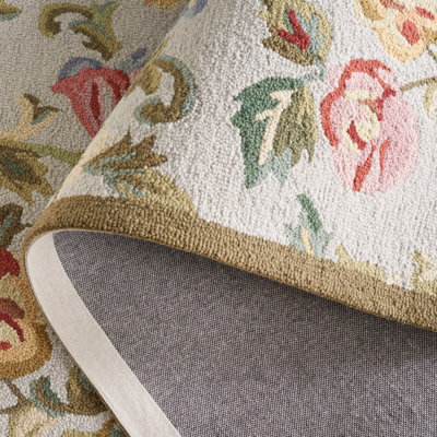 Tapis floral en laine crocheté à la main Chelsea