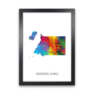 Equatorial Guinea Watercolour Map by Michael Tompsett - 1 Piece Wall Art