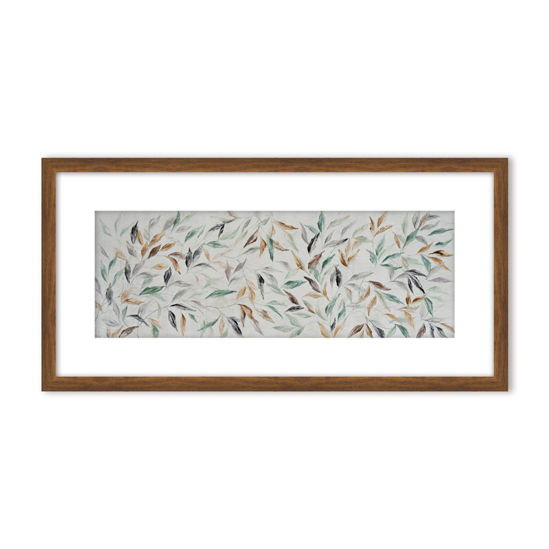 Nature Inspired "Kaleidoscope Fall" Canvas Wall Art By , 8" H x 16" W, Framed Matted Print, White