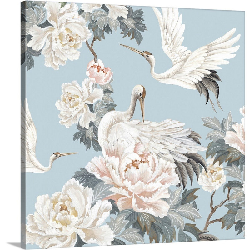 «Chinese Silk II» par Eva Watts - reproduction d'art, H 12 po x l 12 po x P 1,25 po, Toile tendue
