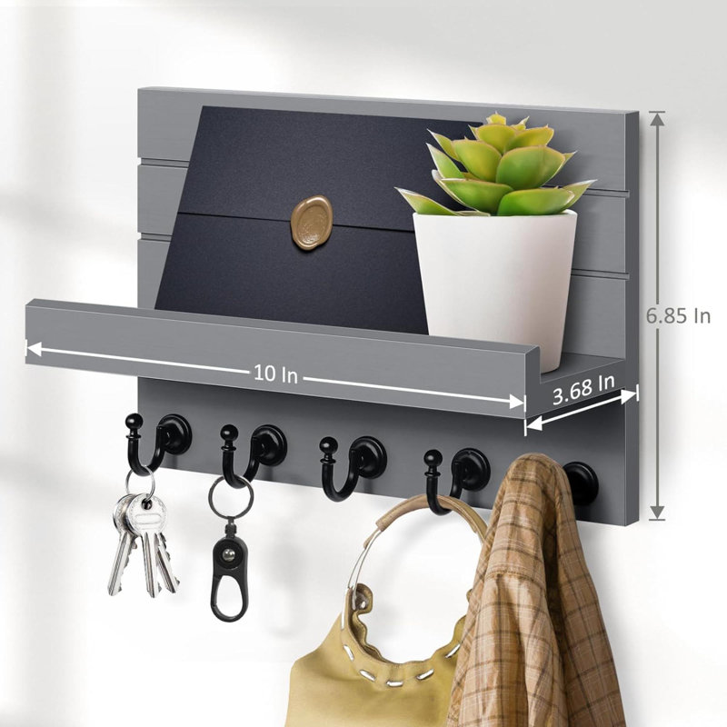 Bryaunna Wood Wall Organizer, Grey