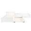 Lit simple en L avec bureau intégré, lit gigogne et tiroirs, blanc - plateforme de base en lit gigogne, tiroirs et bureau polyvalents-2043928038