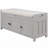 Linen Blend Upholstered Storage Bench-498423903