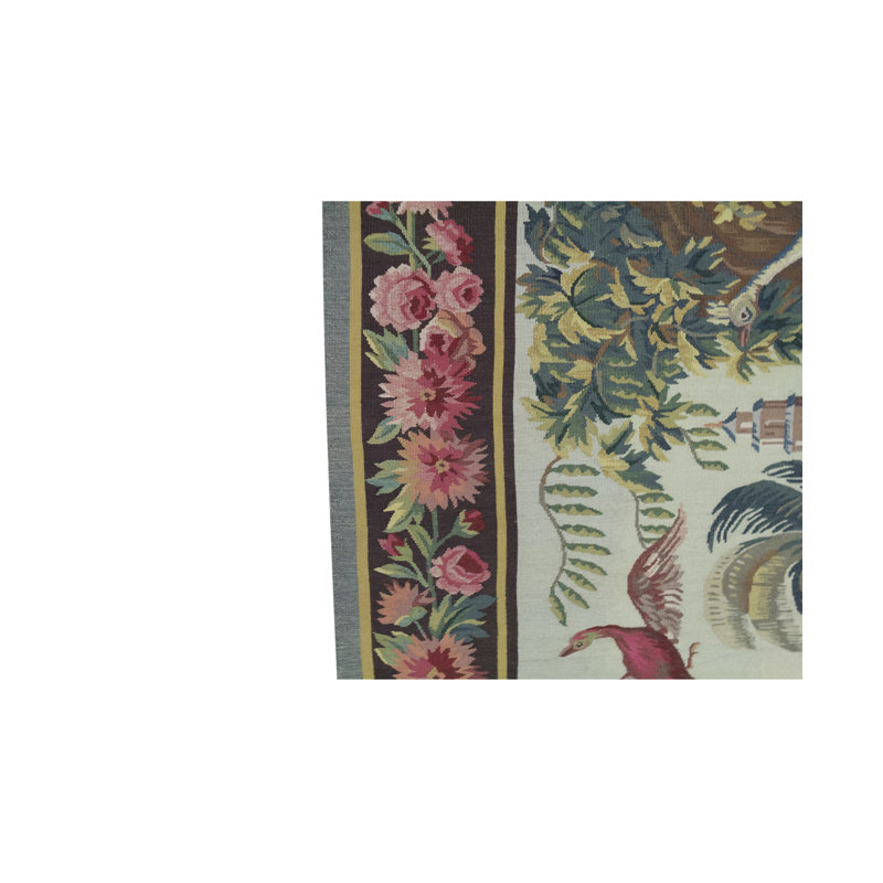 Hand-Knotted High-Quality Blue and Brown Area Rug
