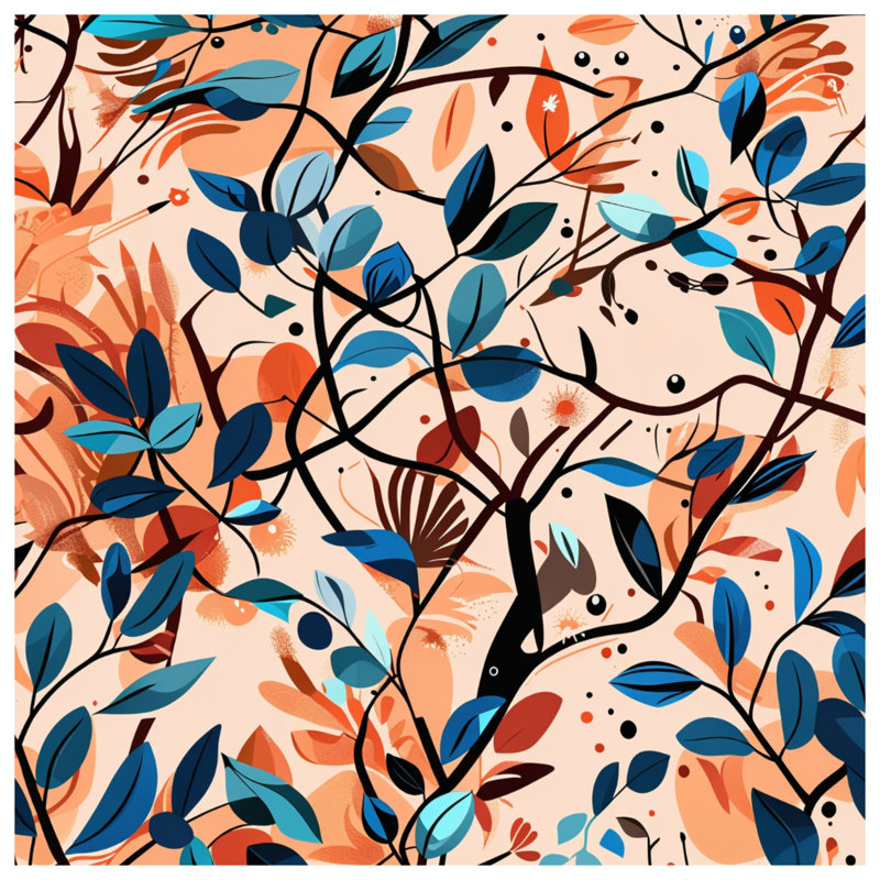 Coussin Leaves, coussins double face nature, 16 x 16 inches