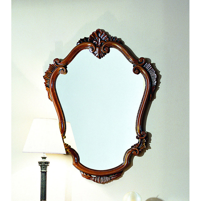 Buettner Wood Flat Wall Mirror, Brown