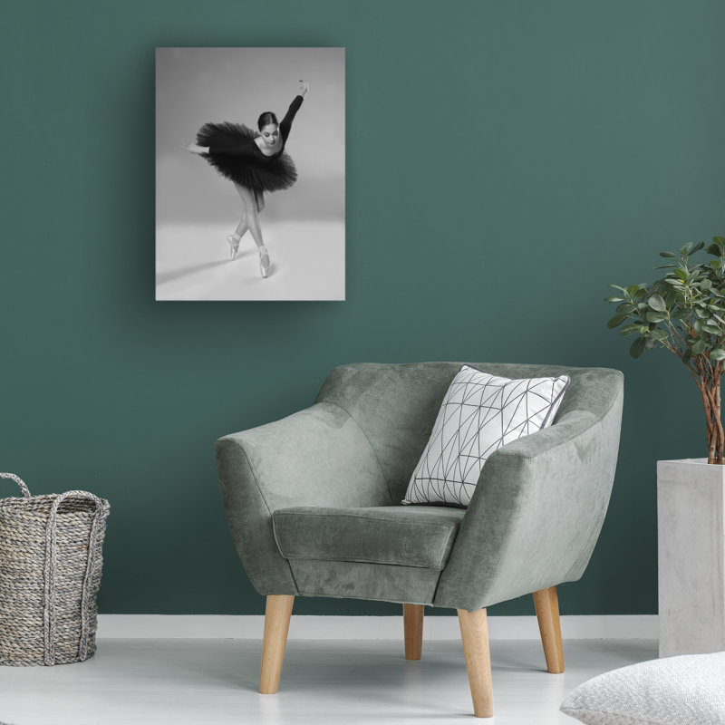 " Wrapped Canvas Wall Art - Aneta Nikolova 'A Swan' Wall Art For Living Room, Bedroom, Or Office Décor - 18x24 "