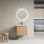 Meuble-lavabo mural avec lavabo | 24 x 18,81 x 20 | Contreplaqué | 1 pièce | Meuble-lavabo de salle de bain | Imitation de chêne | Conception murale peu encombrante-132280088