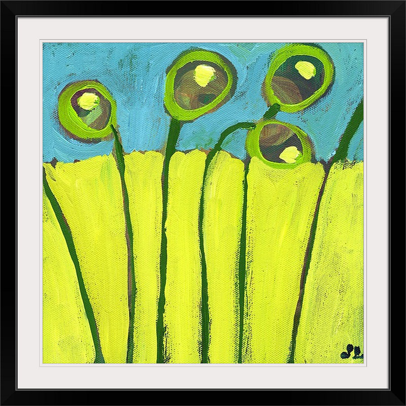 Nolani Growing in Green and Turquoise '- reproduction d'art, H 30 po x l 30 po x P 1,5 po, Toile