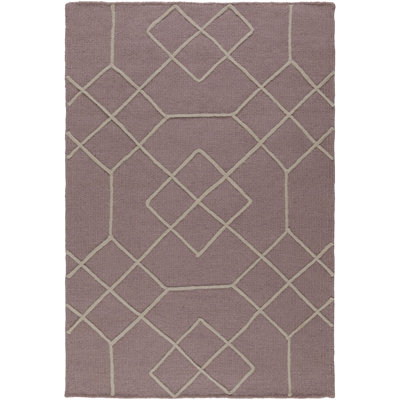 Tapis mauve / taupe en laine tissé à la main Rawlins