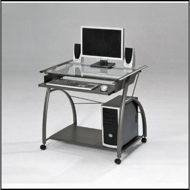 Bureau d'ordinateur à finition étain