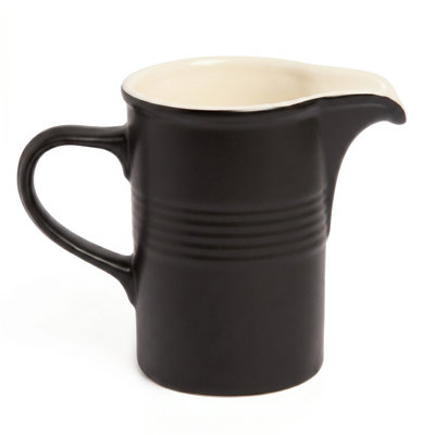 Pichet crémier noir rétro Vintage, 265 ml (9 oz) - Céramique de grès durable, petit pichet pour café, lait et sirop