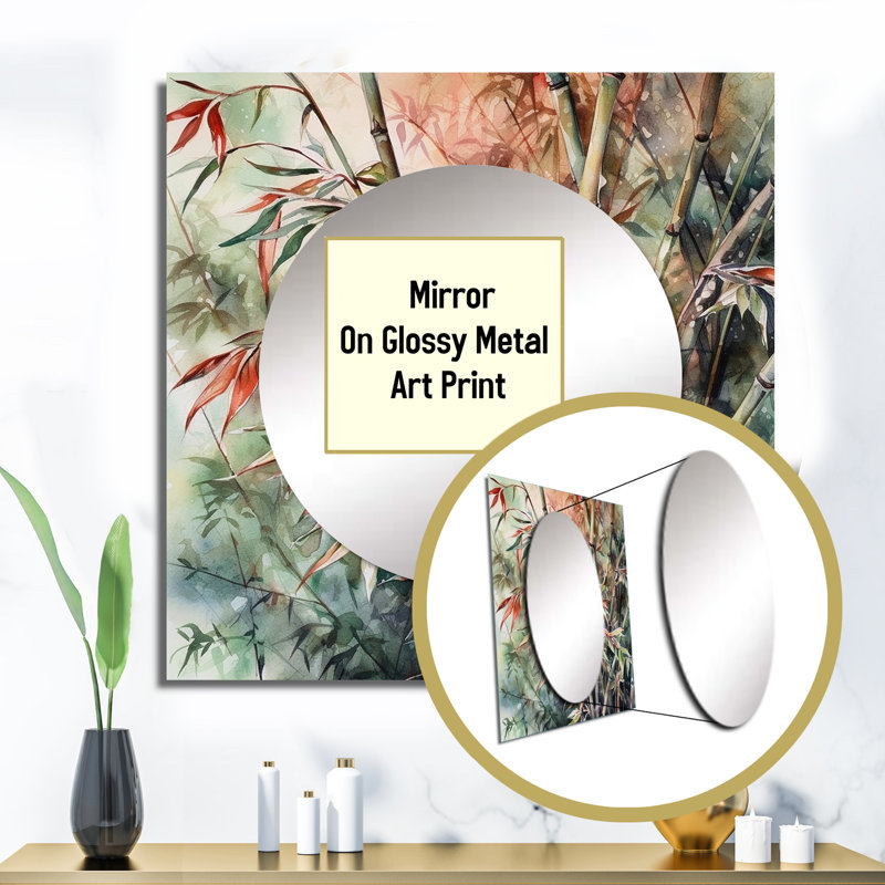 Latric - Floral Large Square Mirror Wall Decor For Bedroom, 36" x 36"
