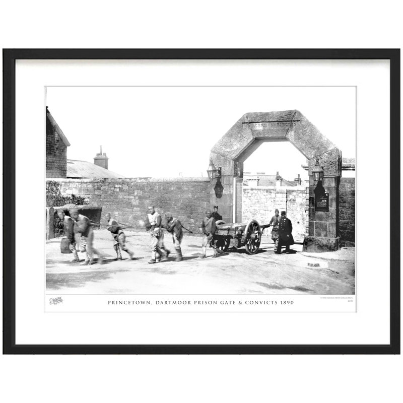 Princetown, Dartmoor Prison Gate & Convicts 1890 by Francis Frith - Single Picture Frame Print, 28cm H x 36cm W x 2.3cm D