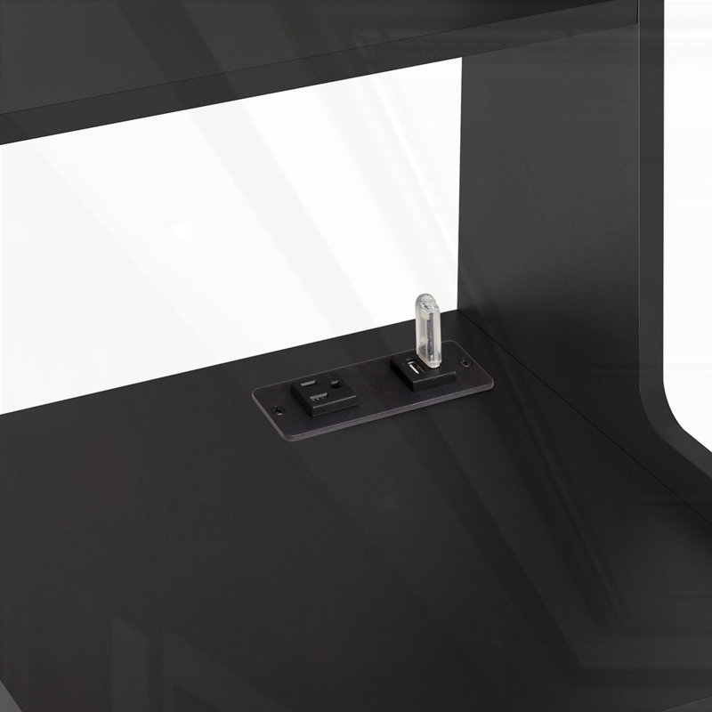 Prime Prime Bedside Companion: Table de chevet avec station de charge, Noir