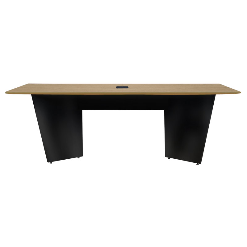Table de conférence Array avec œillets de puissance, H 29 po x L 96 po x l 48 po, Chêne / noir