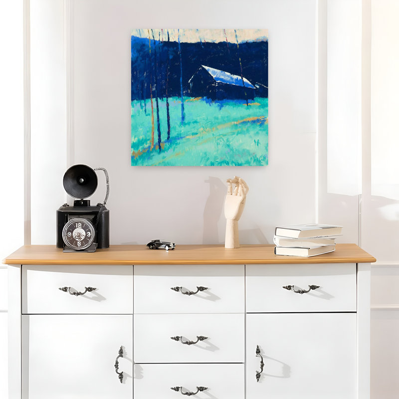Lune de lune, architecture abstraite contemporaine, art de paysage, H 18 po x l 18 po