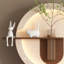 Art mural en grès à 3 disques à DEL réglable avec verdure simulée, sculpture 3D avec vase en verre et statue de lapin, bandes lumineuses télécommandées pour le salon, la chambre à coucher et le couloir
