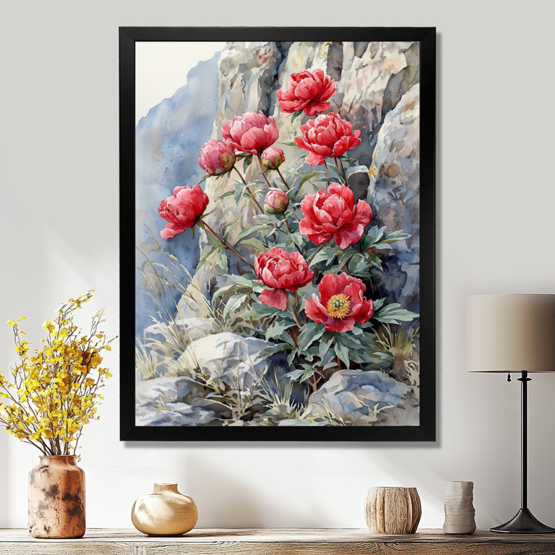 Banfield - Floral Wall Art, H 32 po x l 24 po, Reproduction encadrée d'une seule photo, Noir, noir, noir, noir