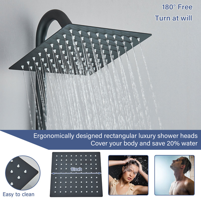 Complete Shower System, Matte Black