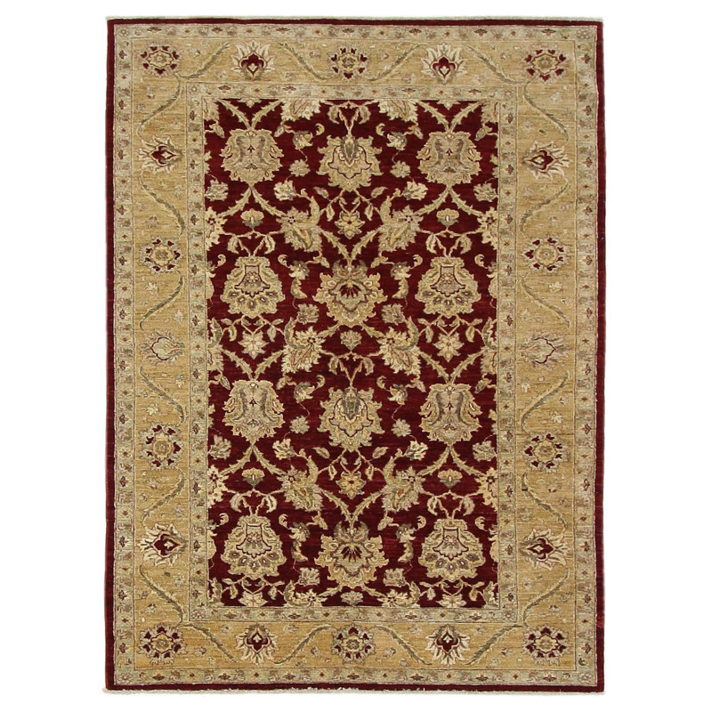 Daugherty Hand Knotted 6x10 Red Rug