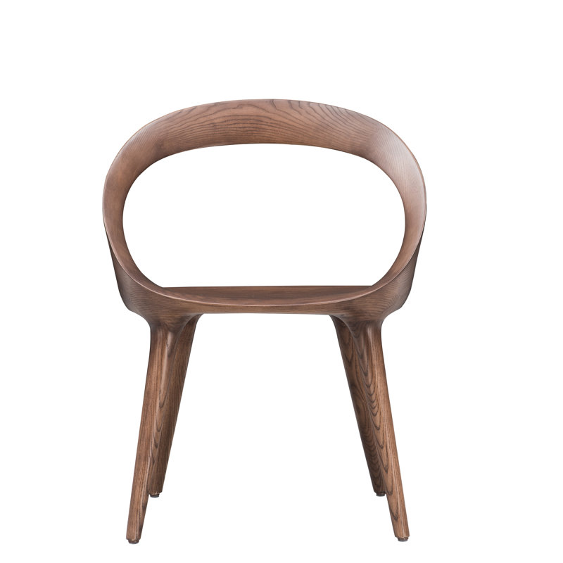 Solid Wood Armchair, Dark Walnut