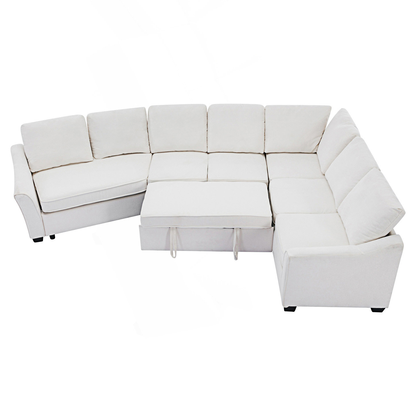 Ebern Designs Modern Sofa Sectional Sleeper Sofa With Pull-Out Bed L ...