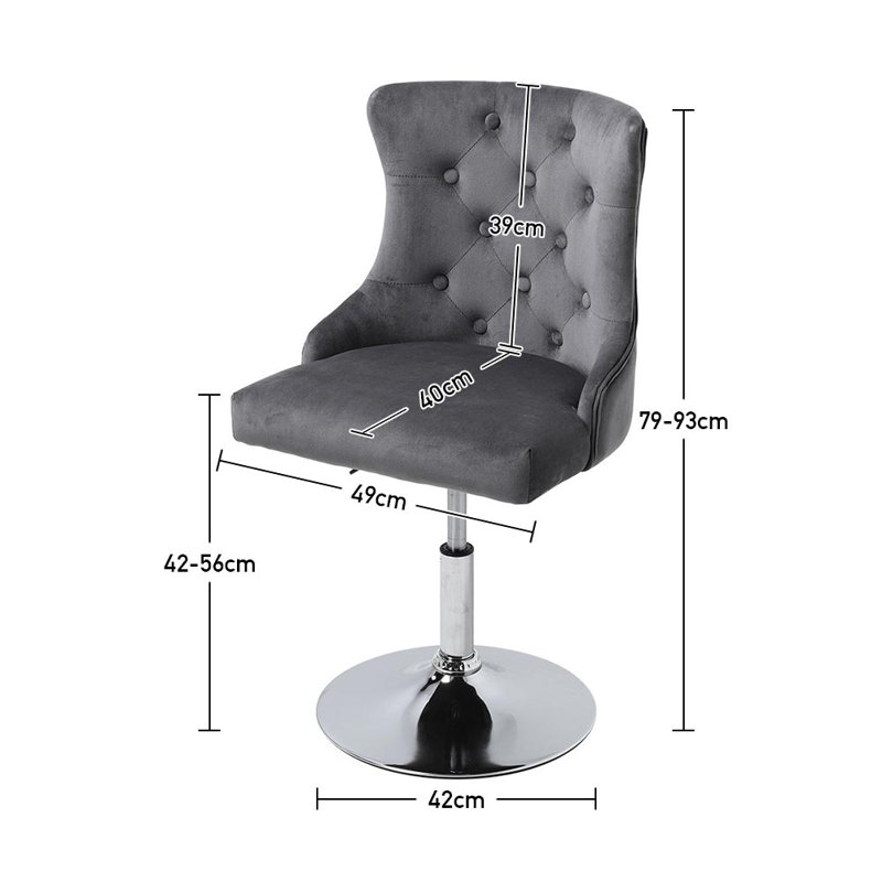 Upholstered Adjustable Height Counter Stool with Metal Frame