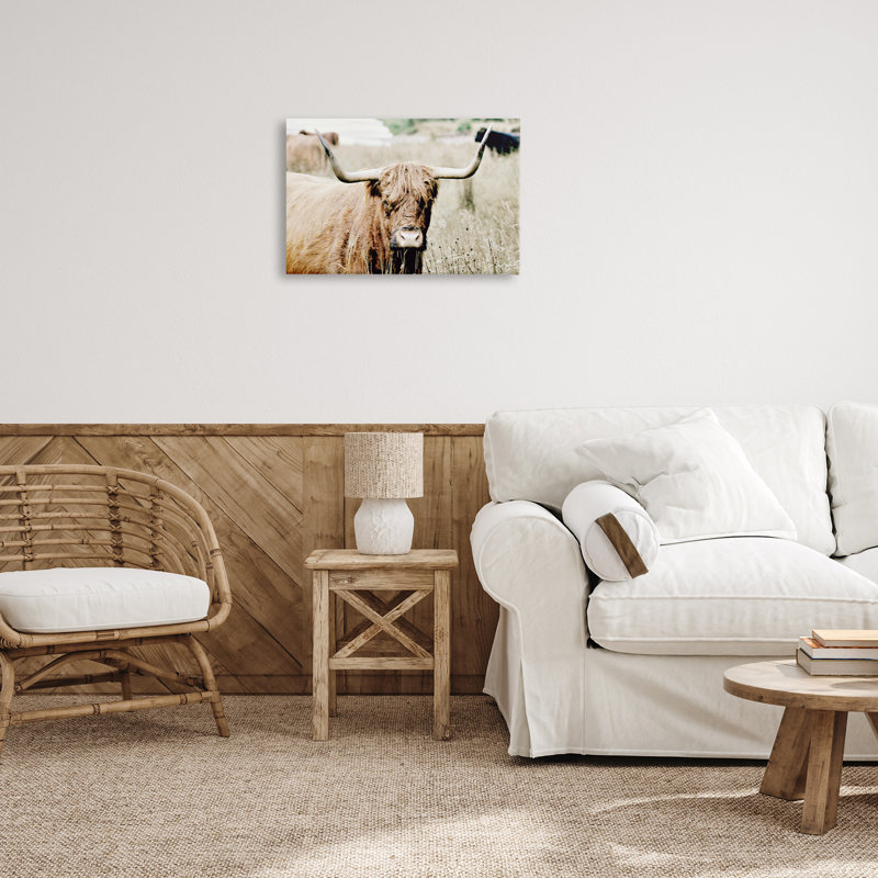 Bouvier Highland dans une toile de champ par SD graphiques Studio, H 16 po x l 24 po x P 1,5 po