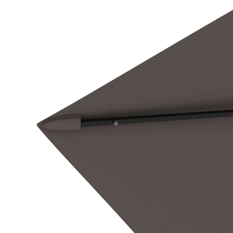 Parasol solaire de 9 pi x 7 pi avec DEL, inclinaison et manivelle, pour la sérénité extérieure