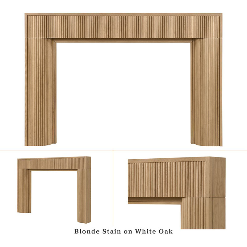 Hazel Wood Fireplace Mantel Surround - 48" x 42" Opening - 72" x 54" Overall - Blonde Stain, Blonde Stain, 72"