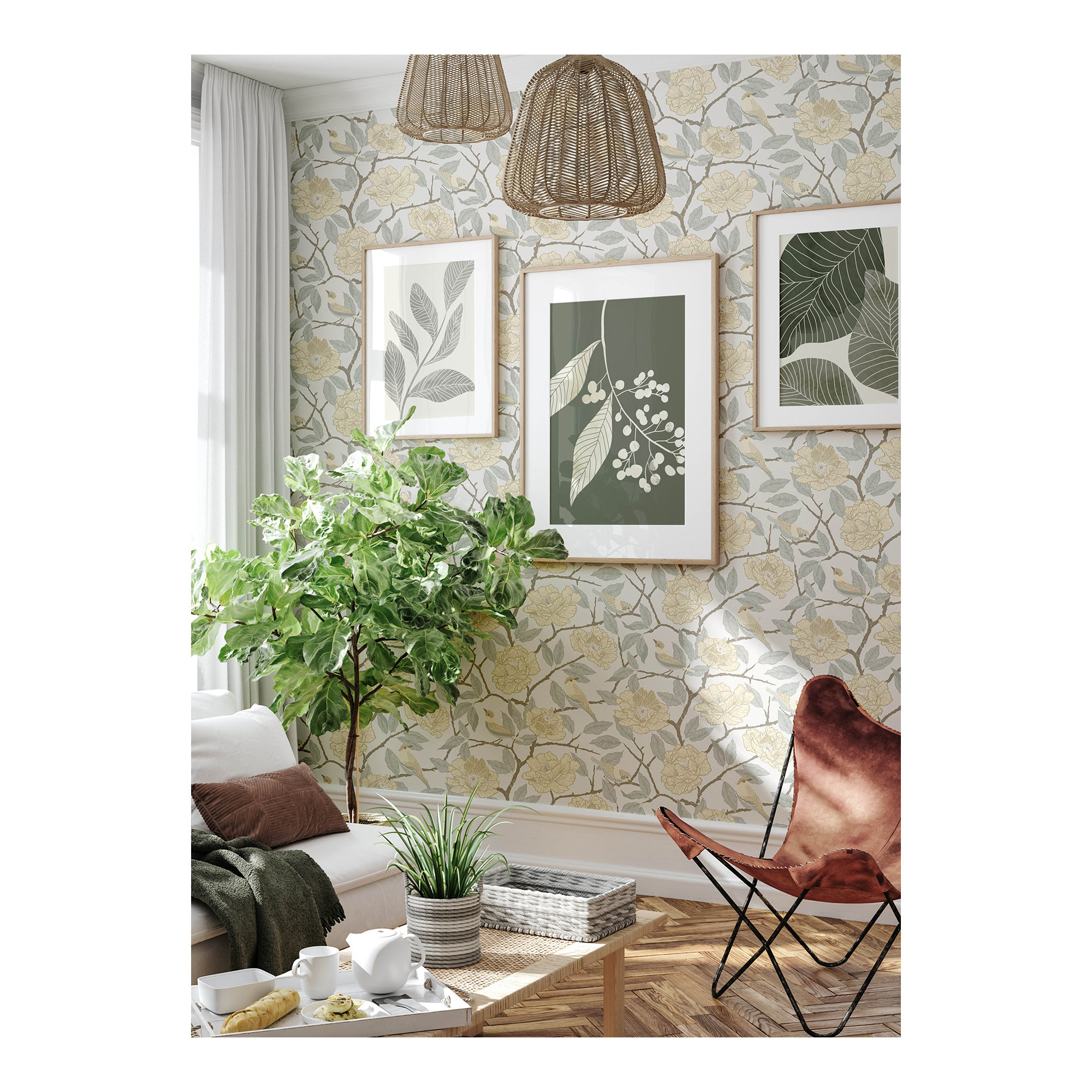 Botanical Wallpaper, Neutral