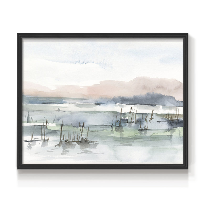 Marsh Cattails I -Framed Print - Restickable, H 8 po x l 10 po, Noir, noir, noir, noir
