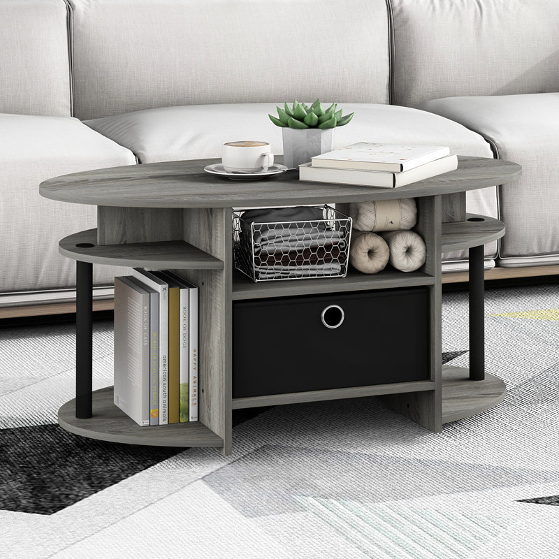 Allenville Pedestal Coffee Table with Storage, French Oak