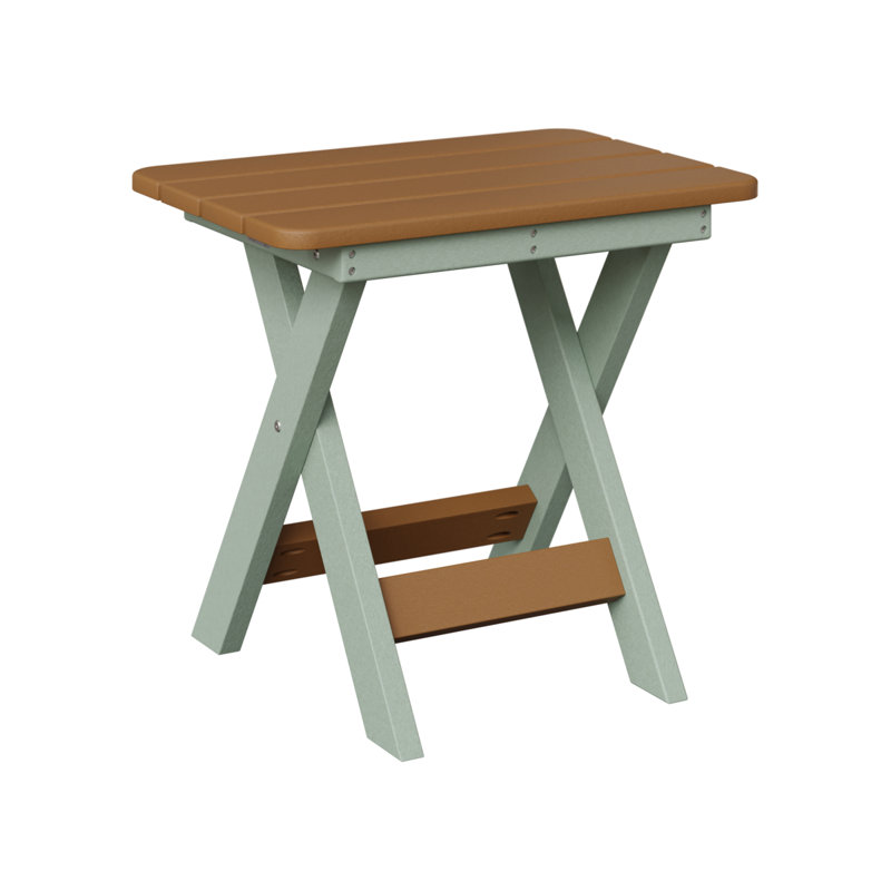 Berlin Gardens Folding End Table, Cedar, Seafoam