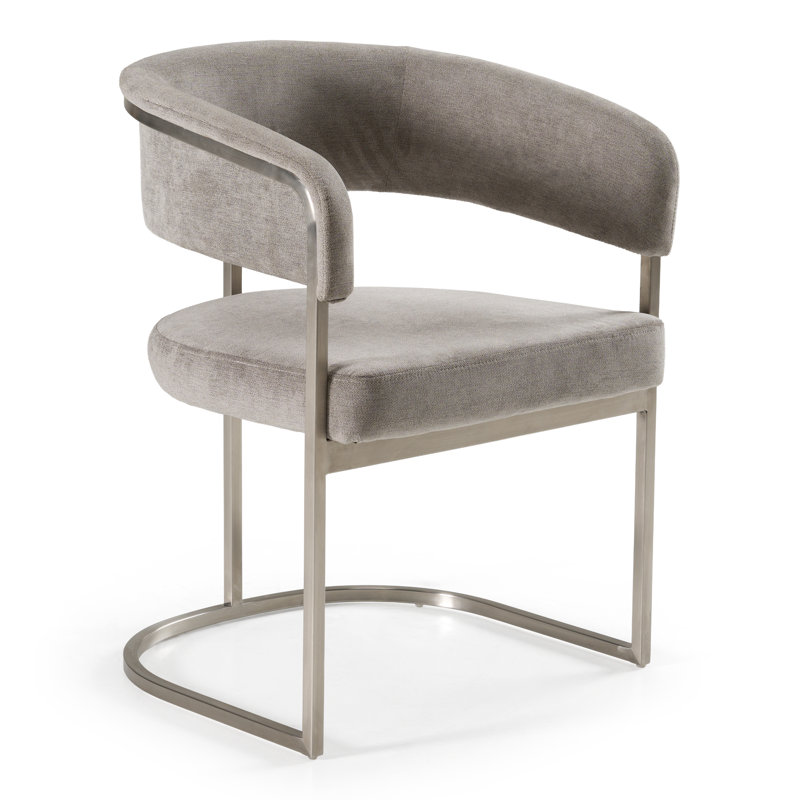 Sebastian - Tissu moderne + chaise de salle à manger, Gris